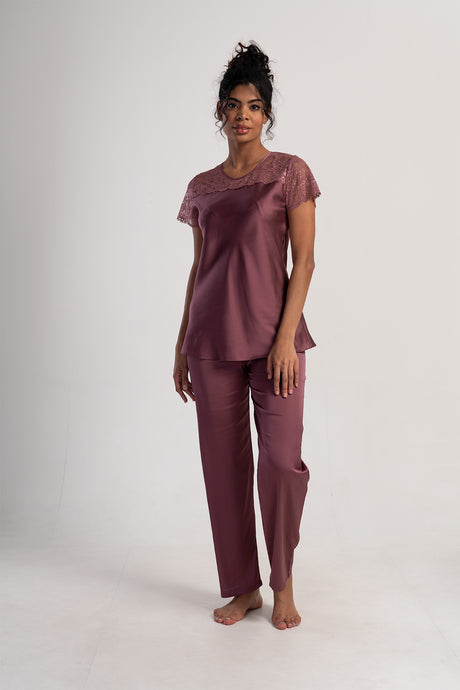 KADIN SATEEN KISA KOL PIJAMA TAKIM 161207