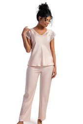 KADIN SATEEN KISA KOL PIJAMA TAKIM 161220