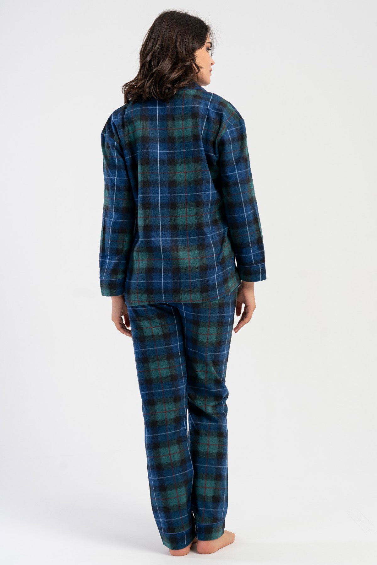 KADIN POLAR TAMAMI DUGMELI UZUN KOL PIJAMA TAKIM 161842