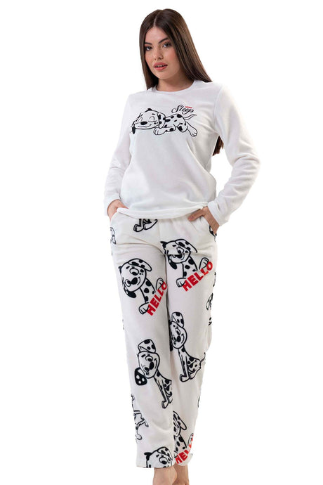 BAYAN POLAR O YAKA UZUN KOL ETEGI OVAL CEPLI PIJAMA TAKIM 203042