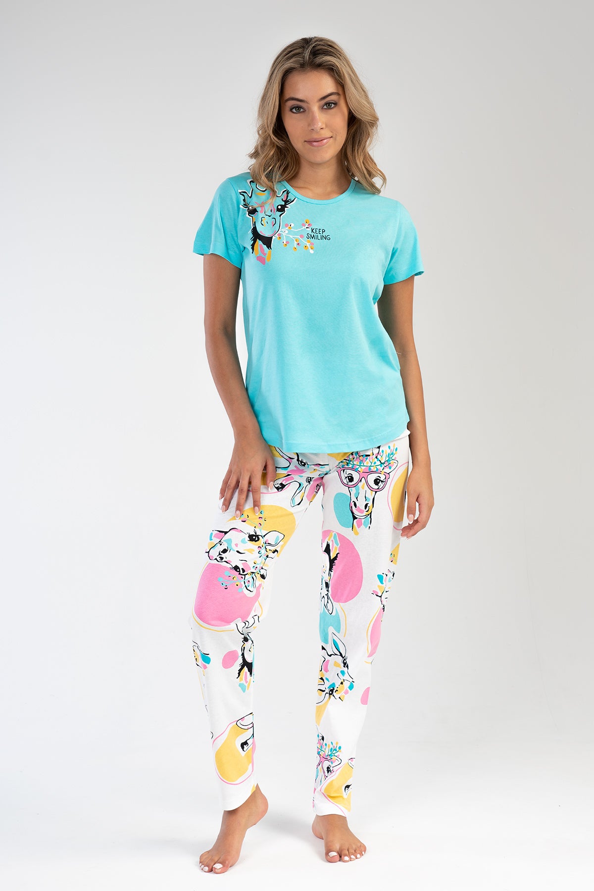 KADIN P.SUPREM O YAKA KISA KOL ETEGI OVAL PIJAMA TK 212333