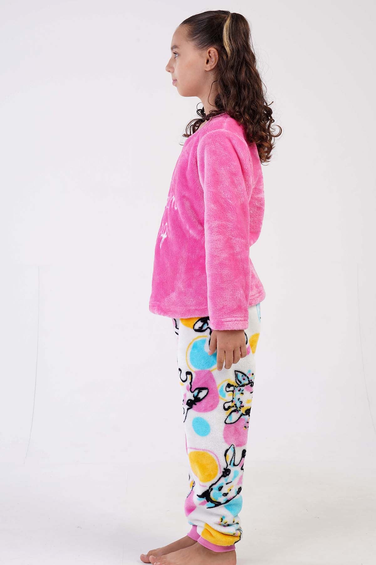 KIZ COCUK SOFT O YAKA UZUN KOL ETEGI OVAL MANSETLI PIJAMA TAKIM(7-8/13-14) 303086