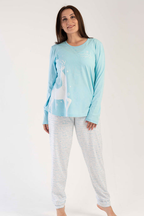 KADIN P.SUPREM XXL O YAKA UZUN KOL ETEGI OVAL PIJAMA TAKIM 303126