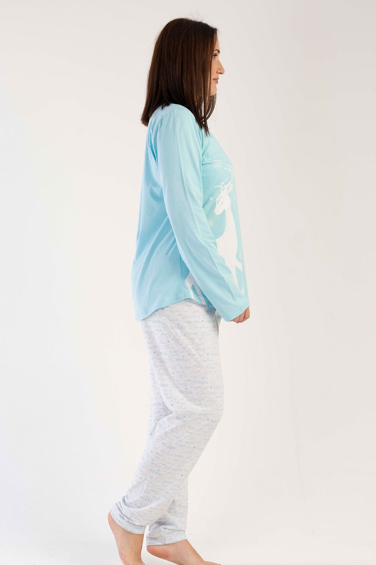 KADIN P.SUPREM XXL O YAKA UZUN KOL ETEGI OVAL PIJAMA TAKIM
