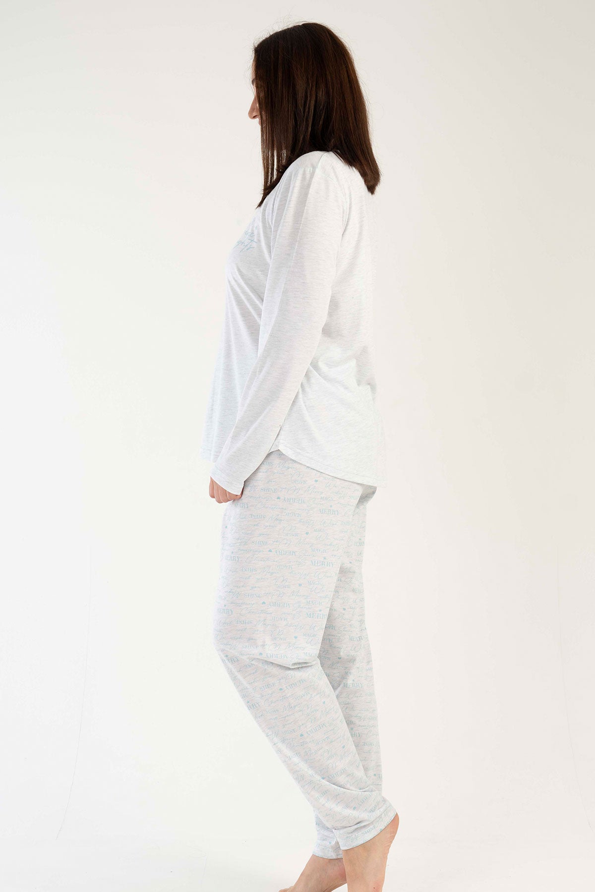 KADIN P.SUPREM XXL O YAKA UZUN KOL ETEGI OVAL PIJAMA TAKIM