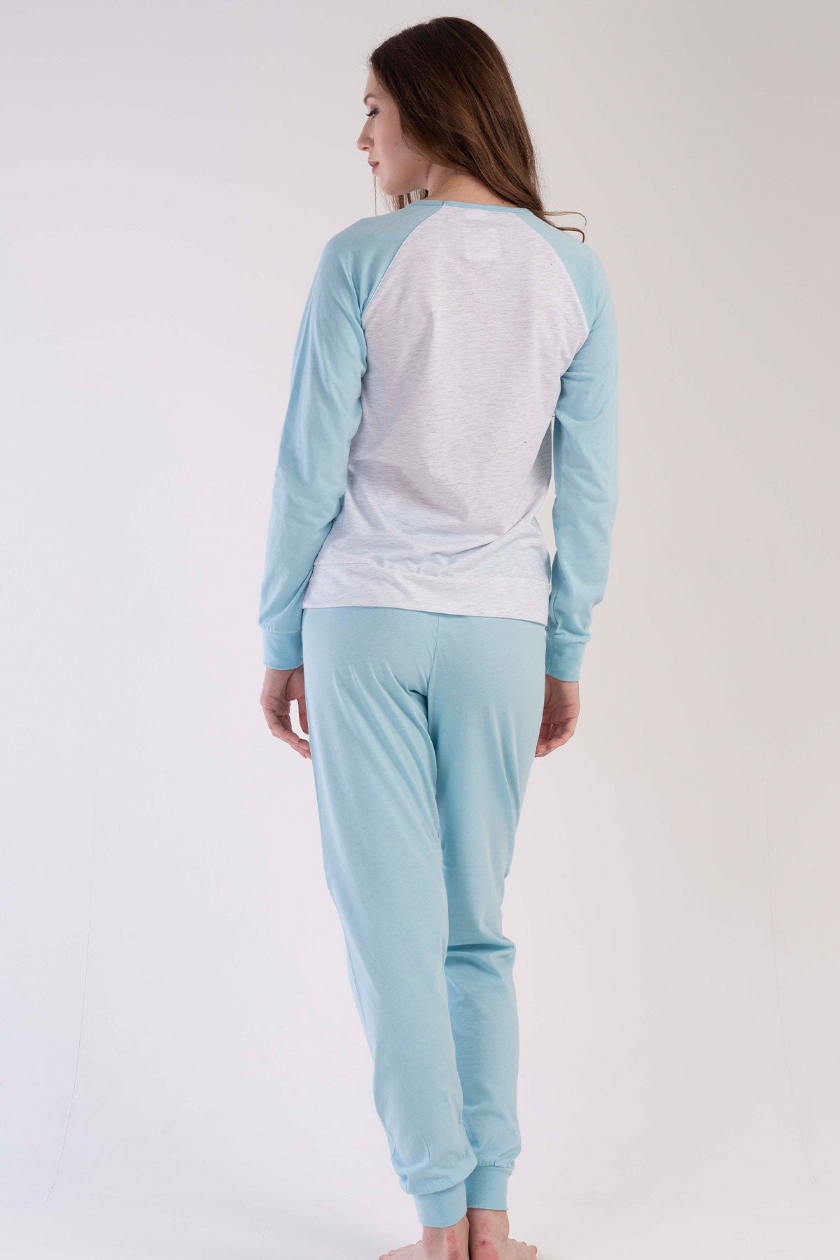 KADIN P.SUPREM O YAKA REGLAN UZUN KOL MANSETLI PIJAMA TAKIM