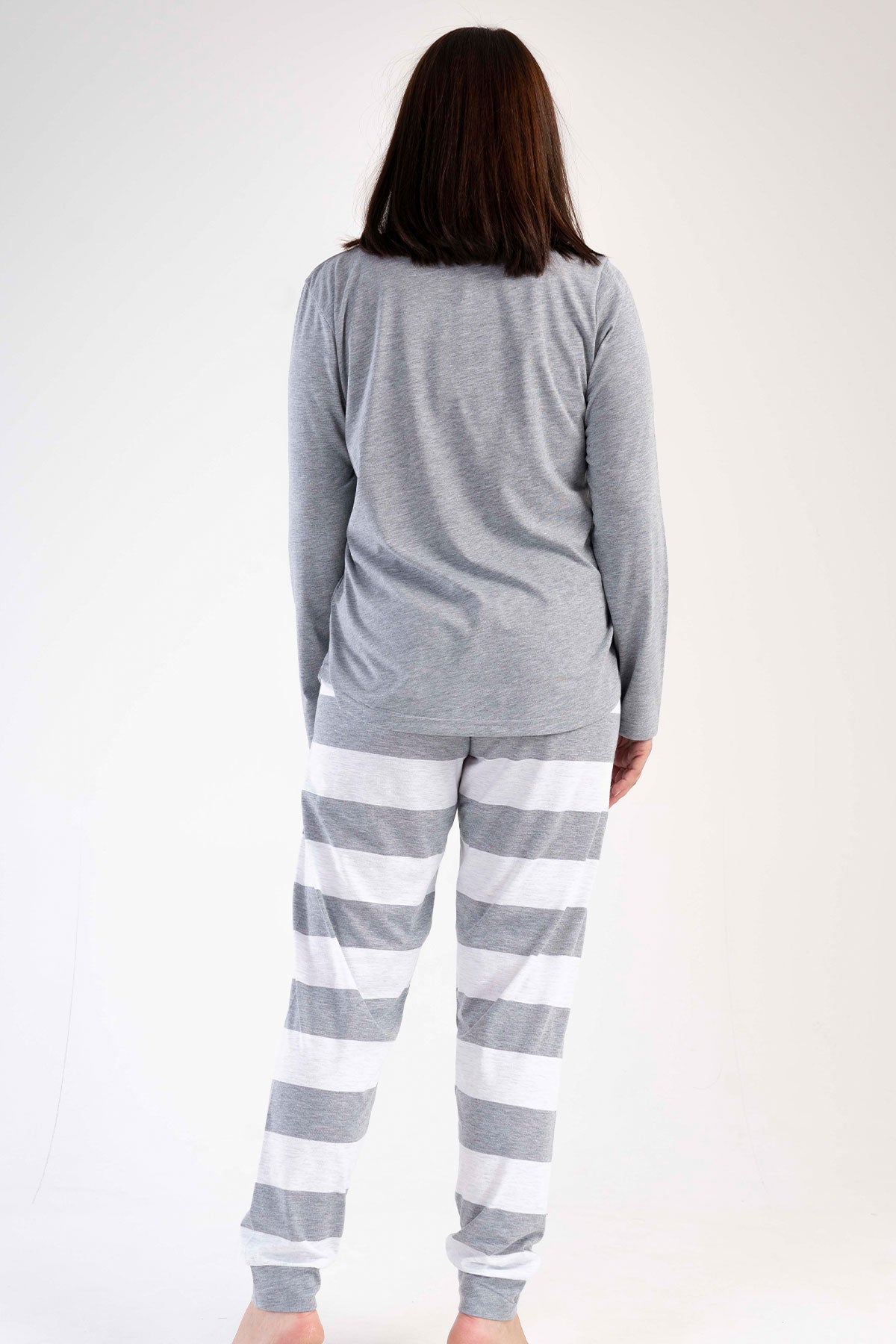 KADIN P.SUPREM XXL O YAKA UZUN KOL ETEGI OVAL MANSETLI PIJAMA TAKIM