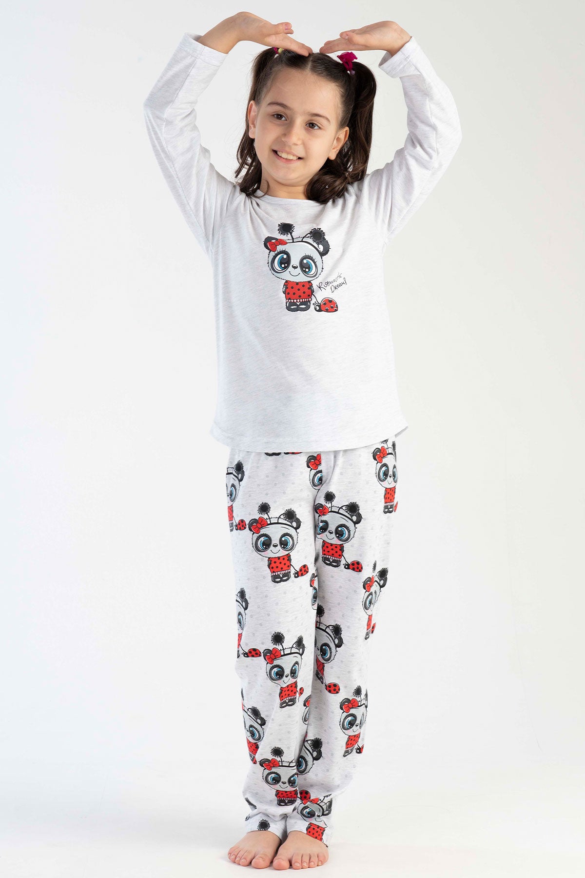 KIZ COCUK P.SUPREM O YAKA UZUN KOL ETEGI OVAL PIJAMA TAKIM(9-10/15-16) 303247