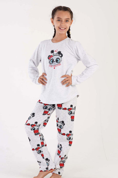 KIZ COCUK 2IPLIK O YAKA UZUN KOL ETEGI OVAL PIJAMA TAKIM(9-10/15-16) 303250