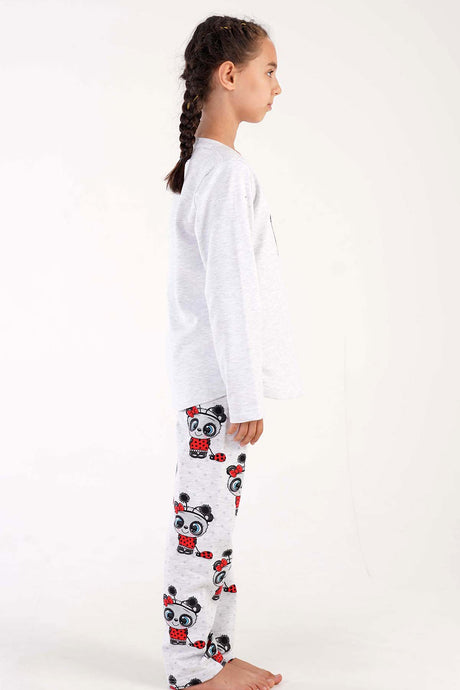 KIZ COCUK 2IPLIK O YAKA UZUN KOL ETEGI OVAL PIJAMA TAKIM(9-10/15-16)
