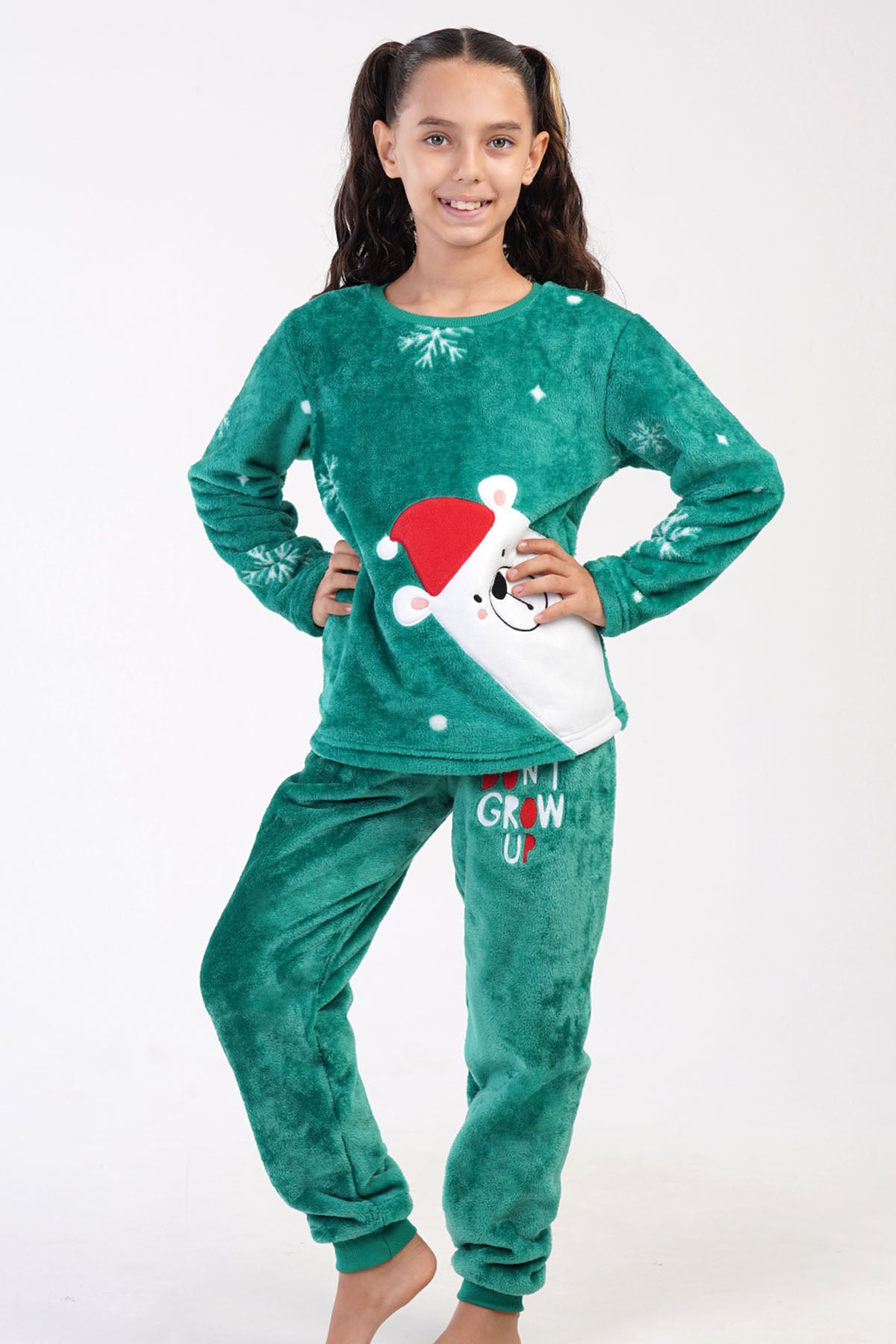 KIZ COCUK SOFT O YAKA UZUN KOL ETEGI OVAL MANSETLI PIJAMA TAKIM(7-8/13-14)