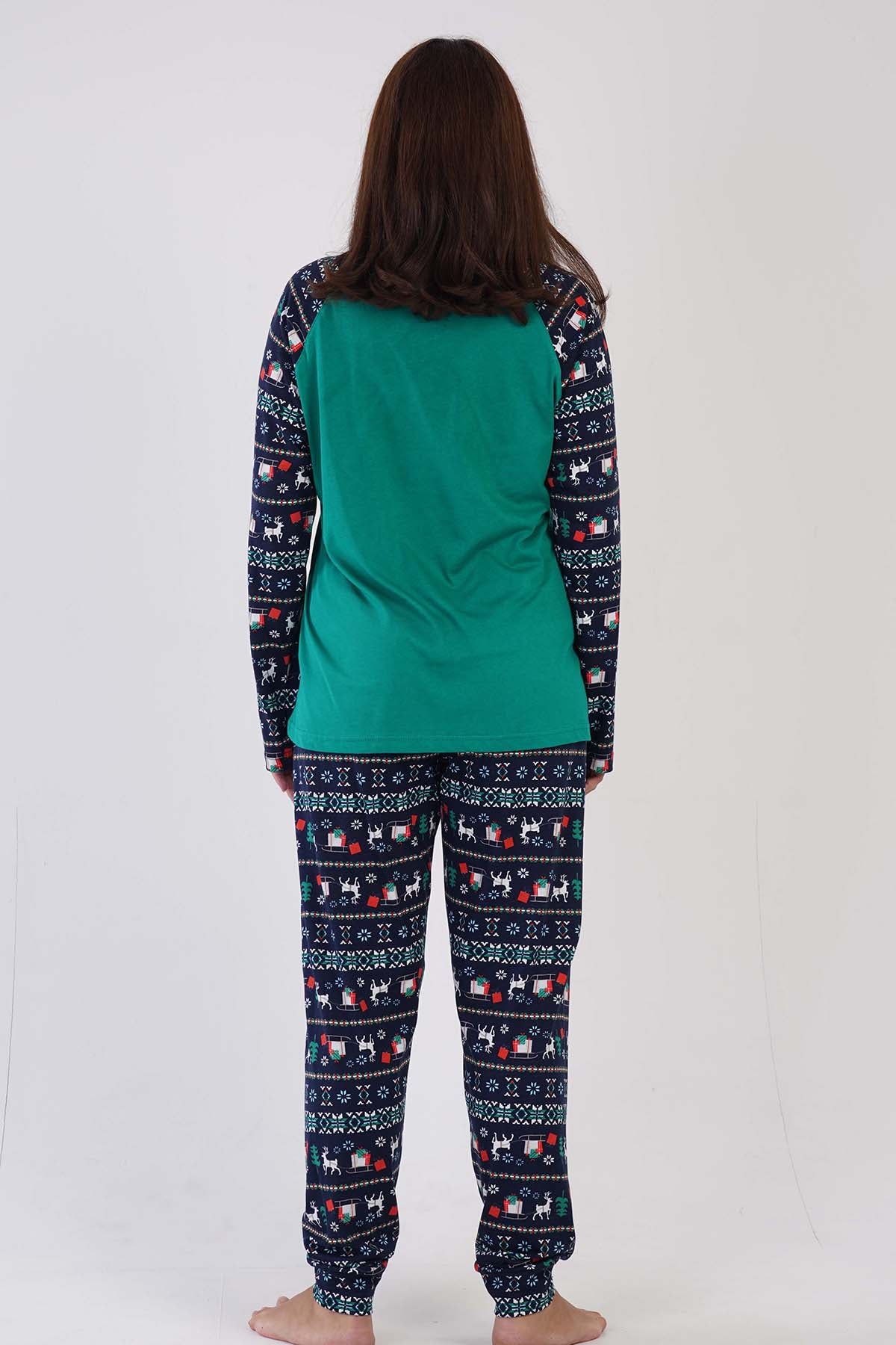KADIN P.SUPREM XXL O YAKA REGLAN UZUN KOL ETEGI OVAL MANSETLI PIJAMA TAKIM