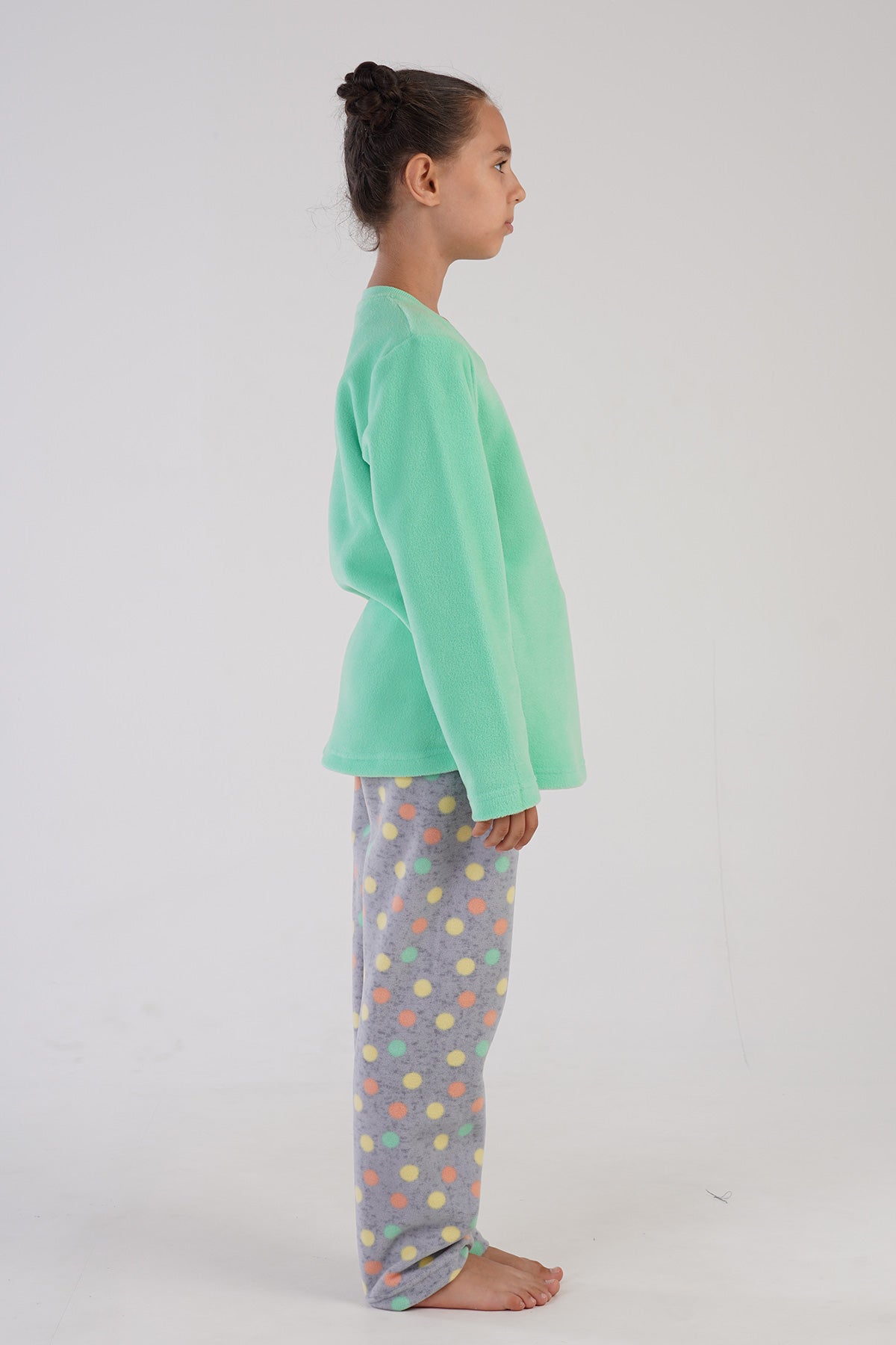 KIZ COCUK POLAR O YAKA UZUN KOL ETEGI OVAL PIJAMA TAKIM(7-8/13-14) 304151
