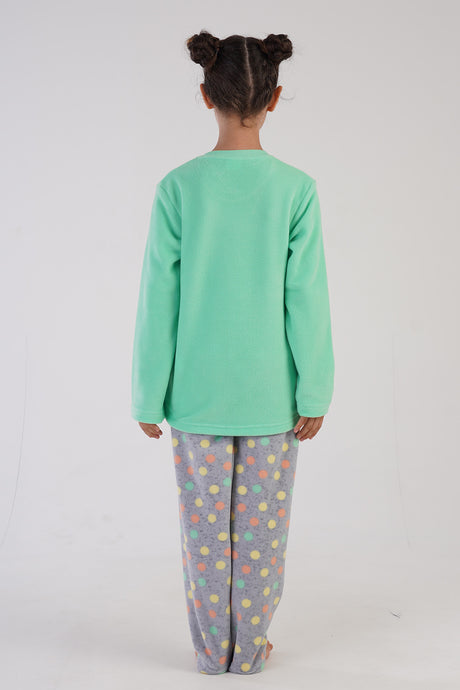 KIZ COCUK POLAR O YAKA UZUN KOL ETEGI OVAL PIJAMA TAKIM(7-8/13-14) 304151