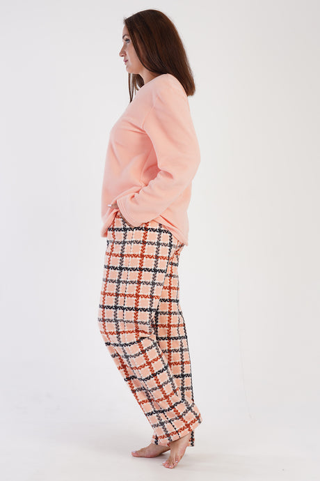 KADIN POLAR XXL O YAKA UZUN KOL ETEGI OVAL CEPLI PIJAMA TAKIM 304198