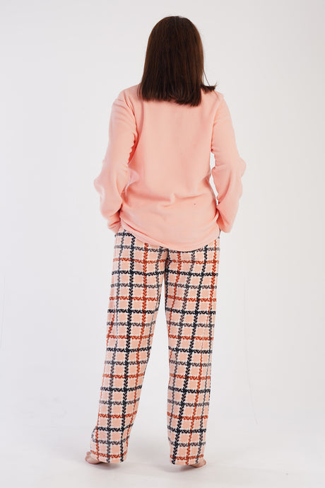 KADIN POLAR XXL O YAKA UZUN KOL ETEGI OVAL CEPLI PIJAMA TAKIM 304198