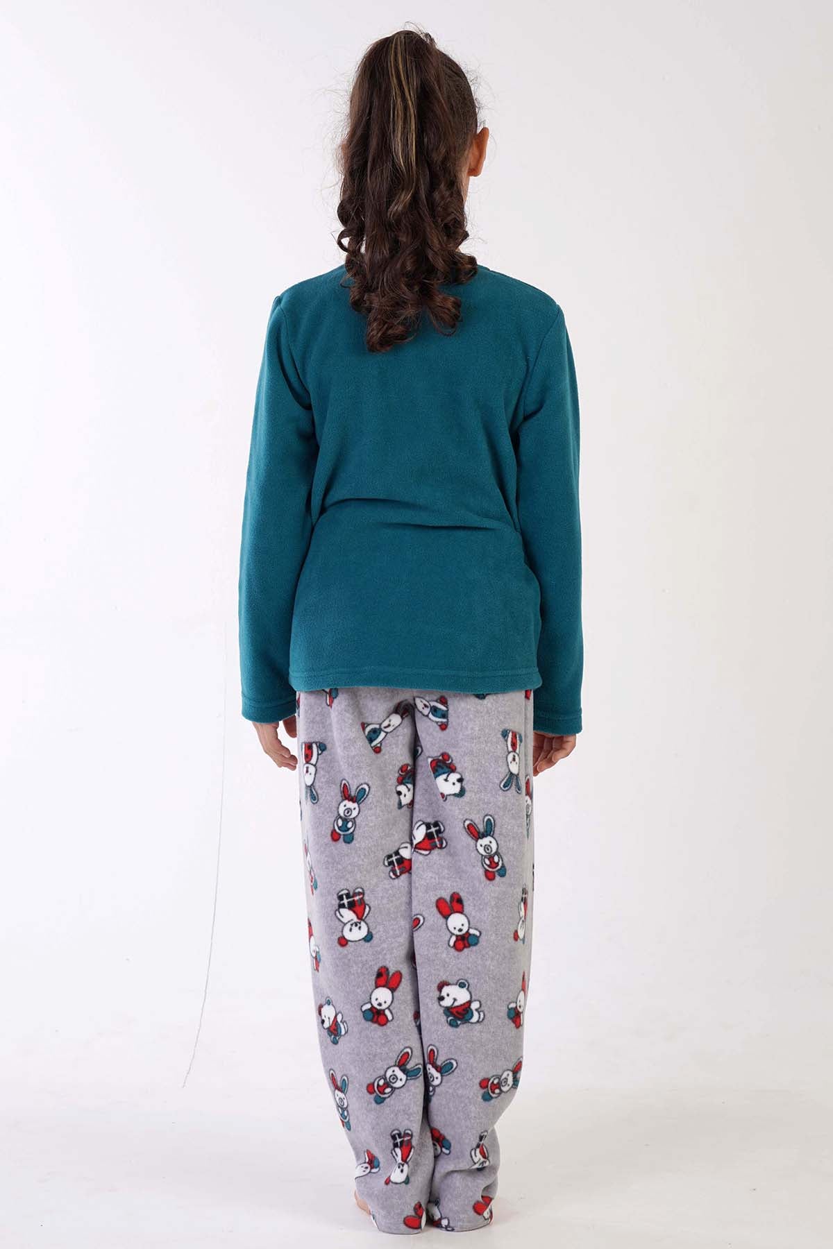 KIZ COCUK POLAR O YAKA UZUN KOL ETEGI OVAL PIJAMA TAKIM(9-10/15-16) 305004