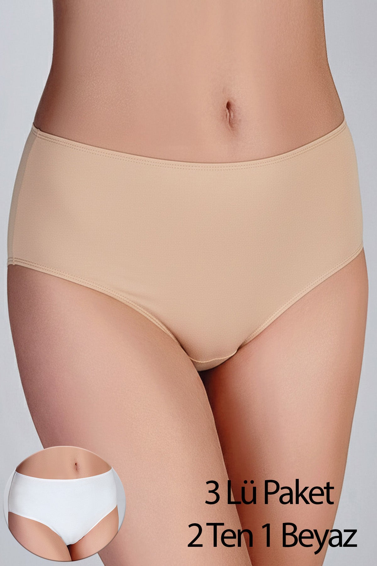 5012 - Slip Yüksel Bel Külot 3 Lü Pk