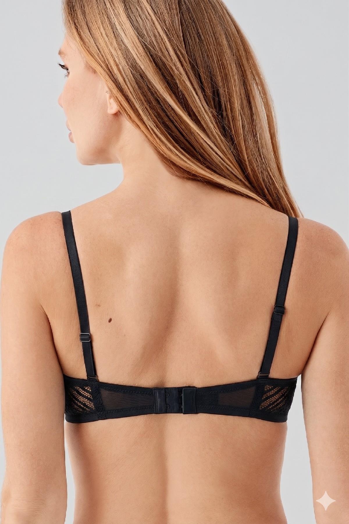 7045-Desteksiz B Cup Dantelli Sütyen (2 Li Askılı Pk)