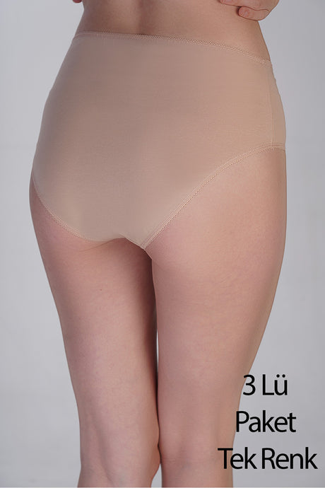 5002-Yarım Bel Bikini Penye 3 lü Külot (Kutulu)