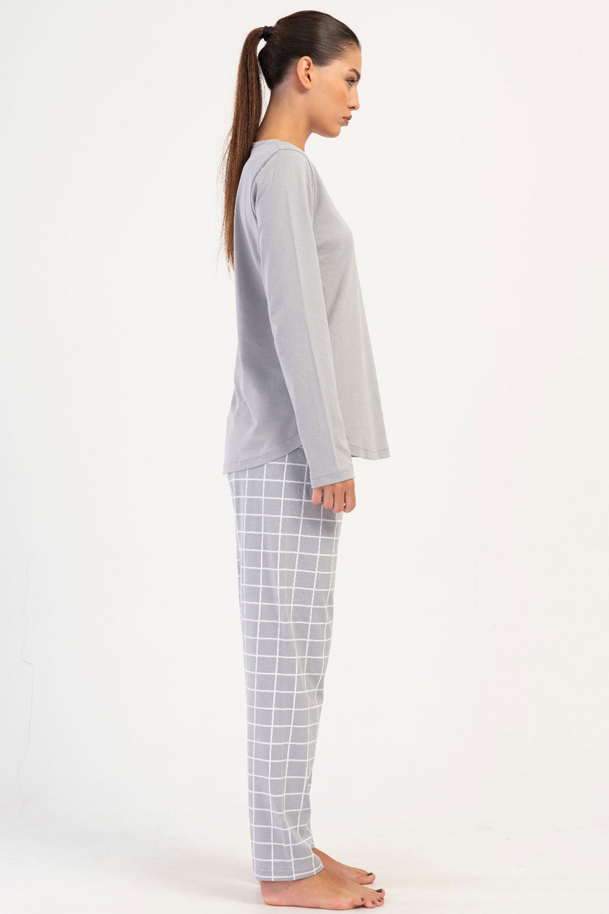 KADIN P.SUPREM O YAKA UZUN KOL ETEGI OVAL PIJAMA TAKIM
