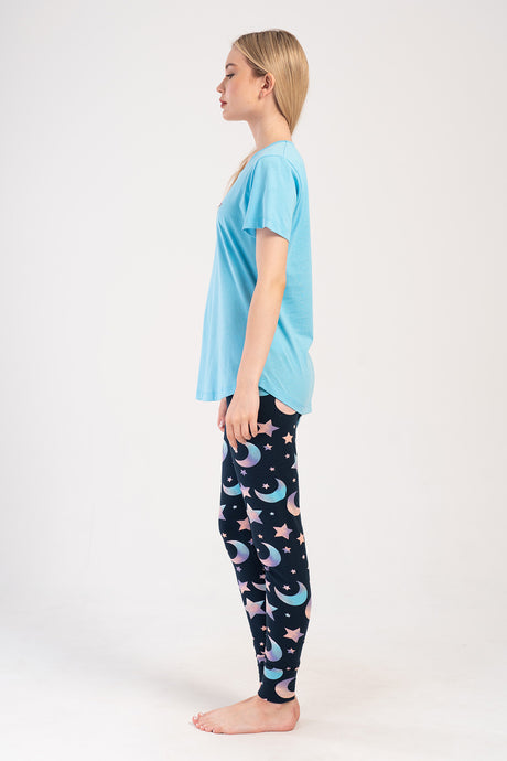 KADIN LYC SUPREM O YAKA KISA KOL ETEGI OVAL MANSETLI TAYT PIJAMA TAKIM 403276