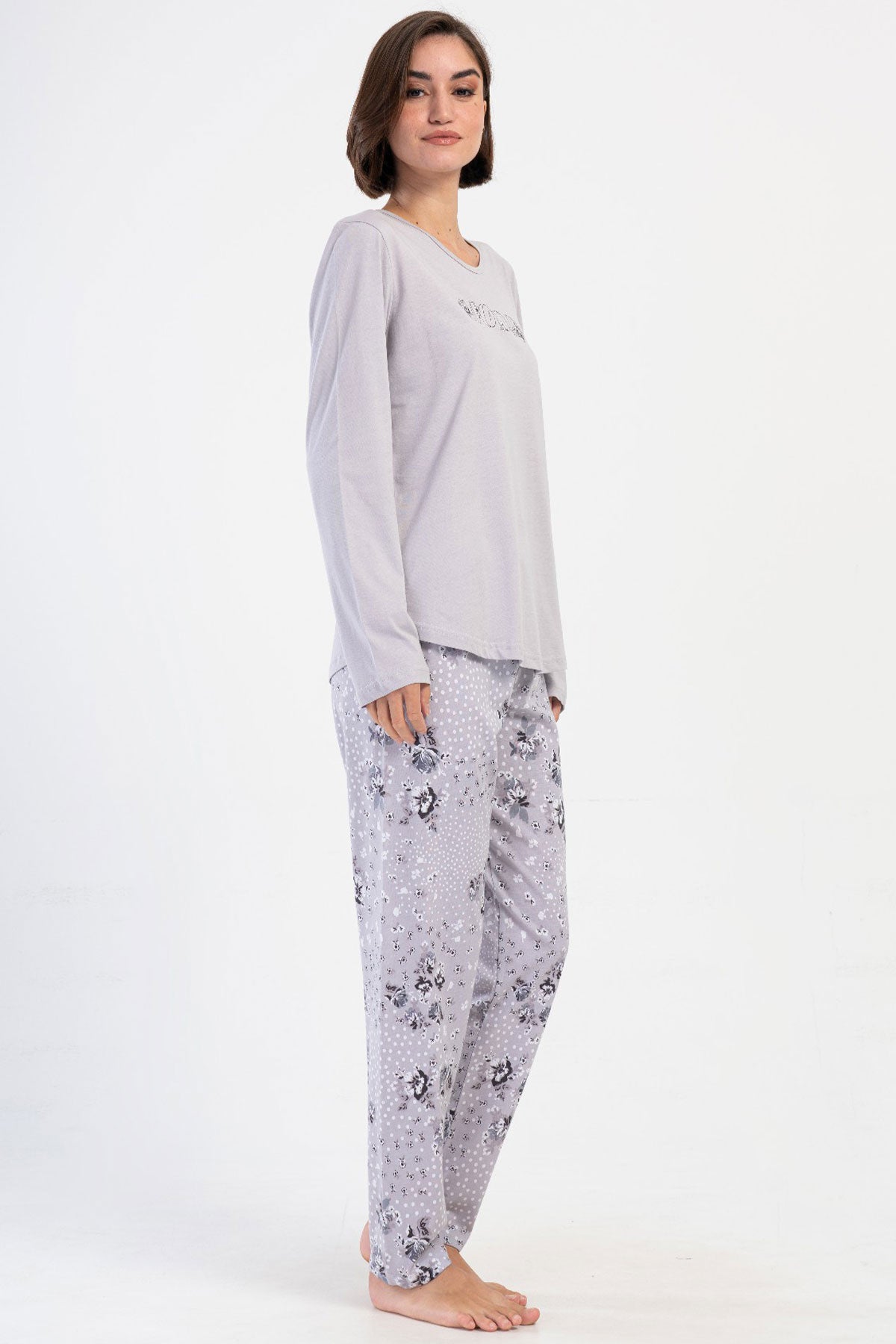 KADIN P.SUPREM XXL O YAKA UZUN KOL ETEGI OVAL PIJAMA TAKIM