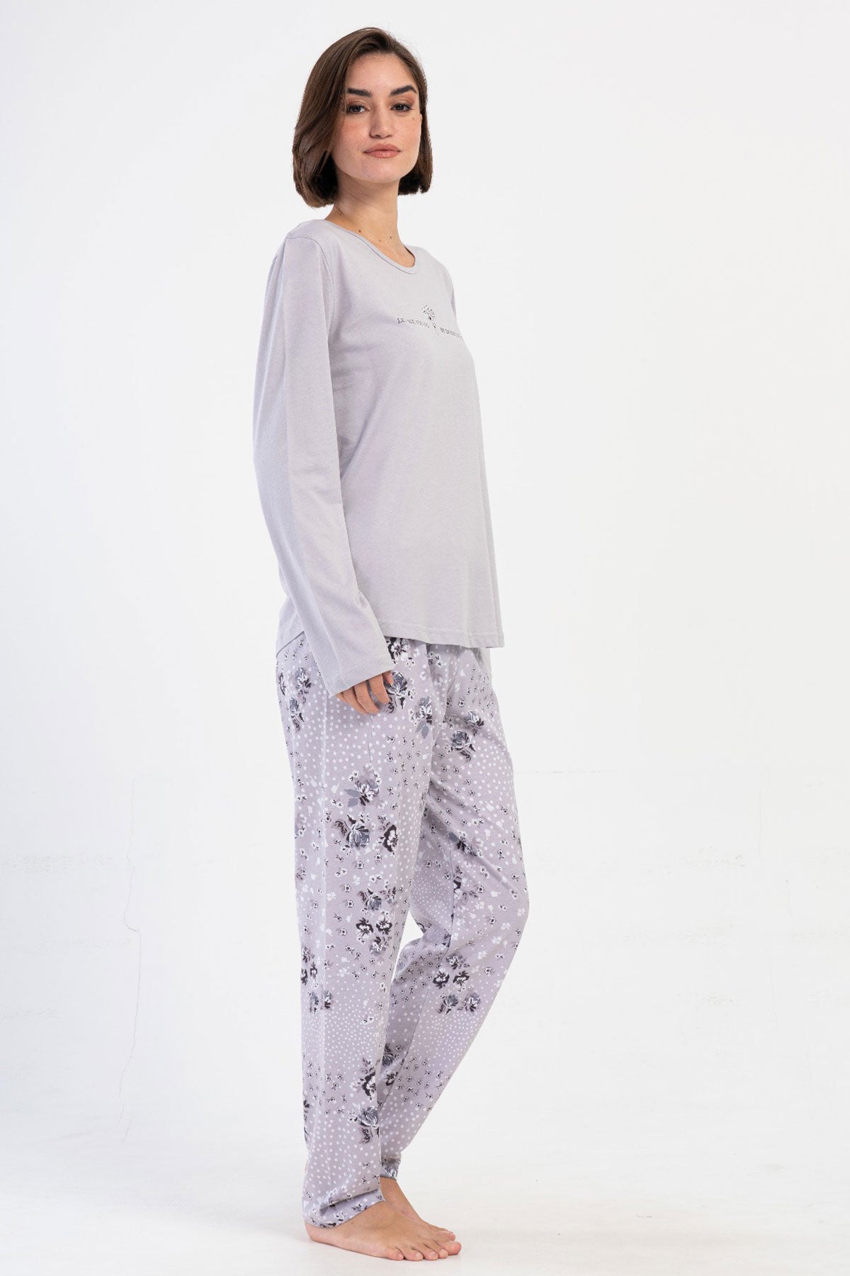 KADIN P.SUPREM BATTAL XXL O YAKA UZUN KOL ETEGI OVAL PIJAMA TAKIM 403282
