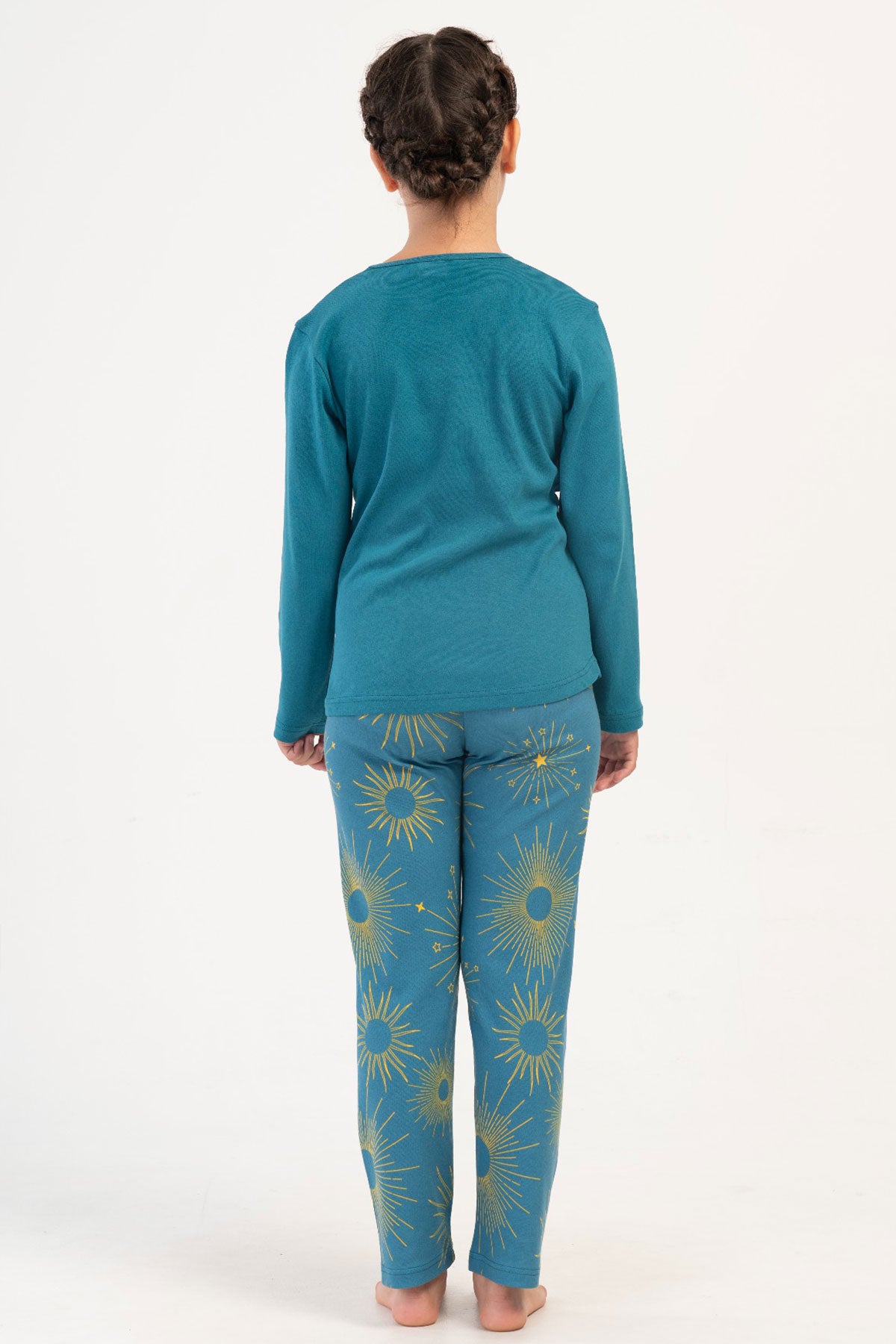KIZ COCUK INTERLOK O YAKA UZUN KOL ETEGI OVAL PIJAMA TAKIM(7-8/13-14)