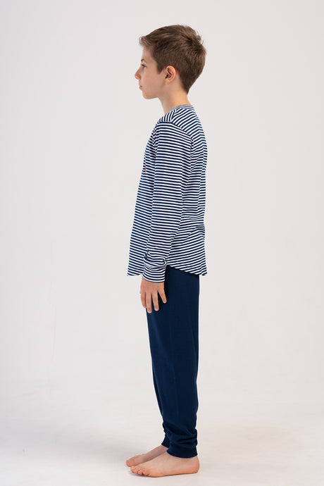 ERKEK COCUK INTERLOK O YAKA UZUN KOL MANSETLI PIJAMA TAKIM(7-8/13-14) 403376