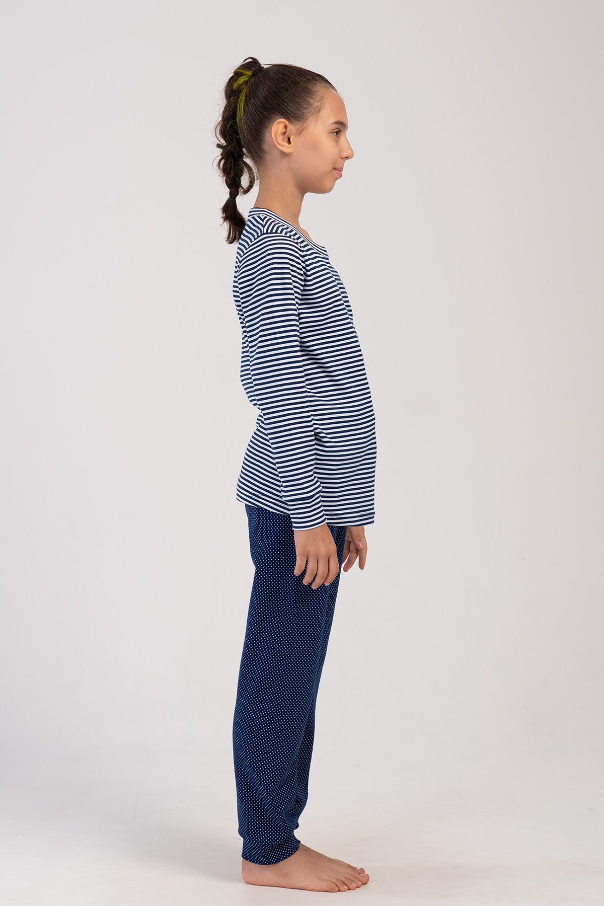 KIZ COCUK INTERLOCK O YAKA UZUN KOL ETEGI OVAL MANSETLI PIJAMA TAKIM(7-8/13-14) 403378
