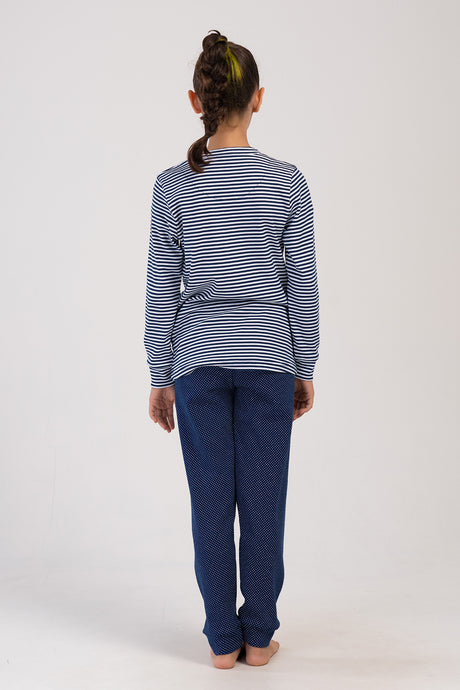 KIZ COCUK INTERLOCK O YAKA UZUN KOL ETEGI OVAL MANSETLI PIJAMA TAKIM(7-8/13-14) 403378