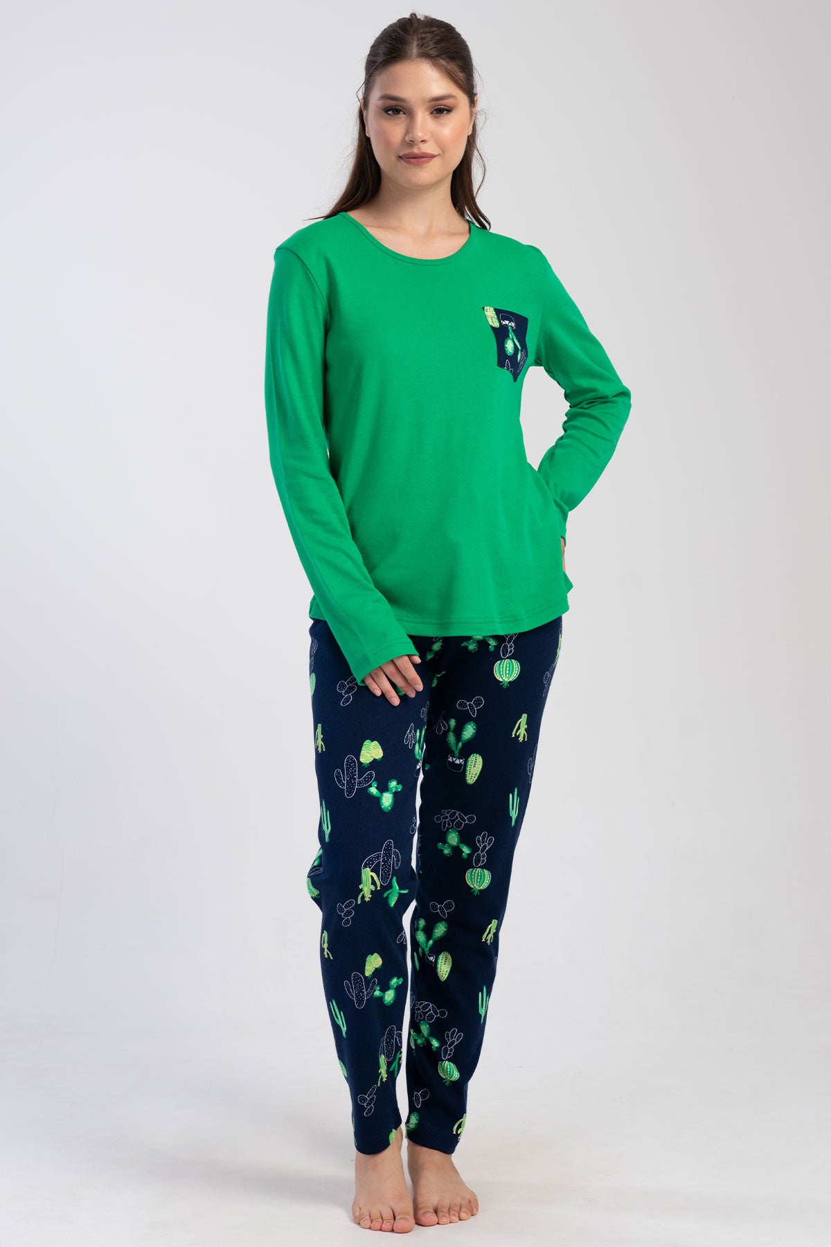 KADIN INTERLOK XXL O YAKA UZUN KOL ETEGI OVAL PIJAMA TAKIM