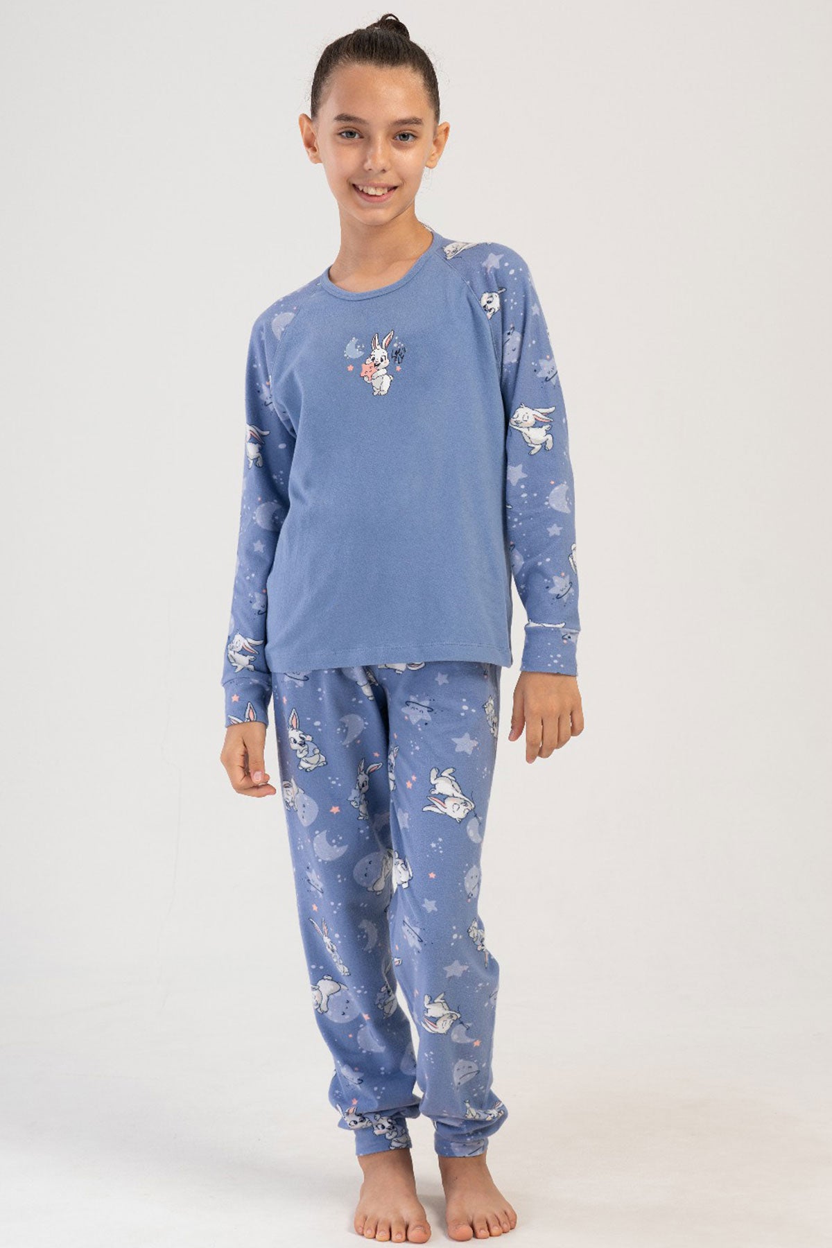 KIZ COCUK LYC SUPREM O YAKA REGLAN UZUN KOL MANSETLI PIJAMA TAKIM(7-8/13-14)