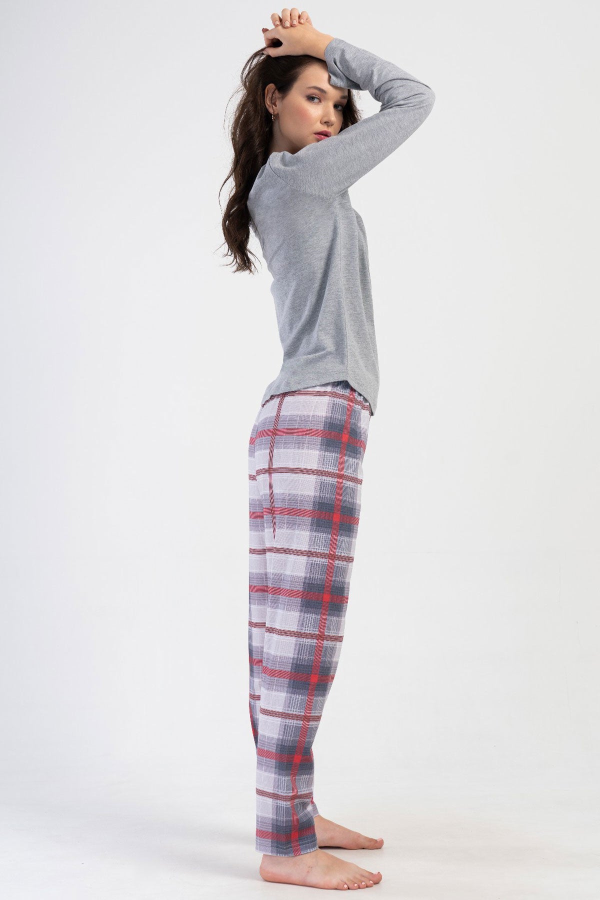 KADIN P.SUPREM XXL O YAKA UZUN KOL ETEGI OVAL PIJAMA TAKIM