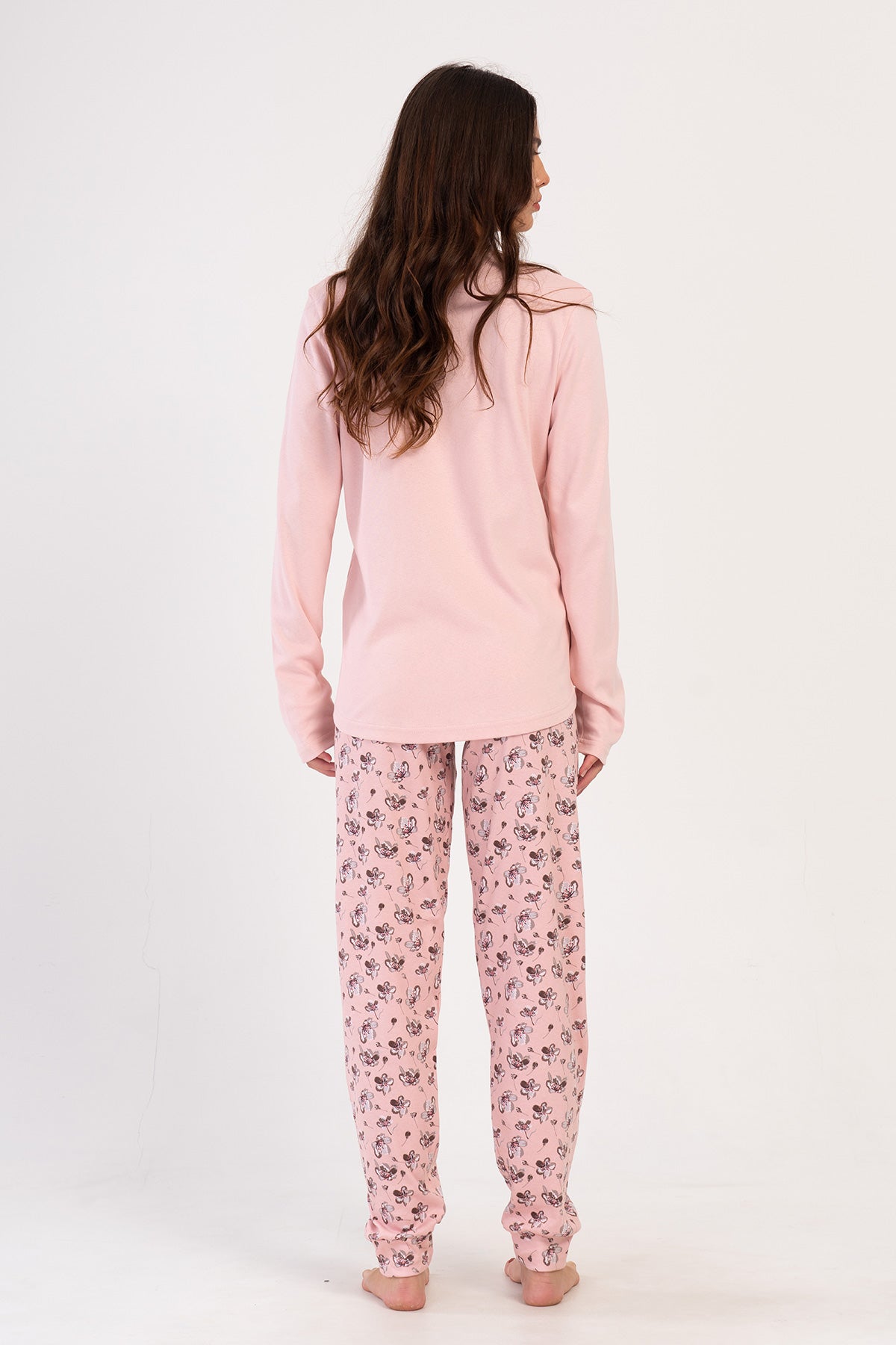 KADIN INTERLOK XXL PATLI UZUN KOL ETEGI OVAL MANSETLI PIJAMA TAKIM 404138
