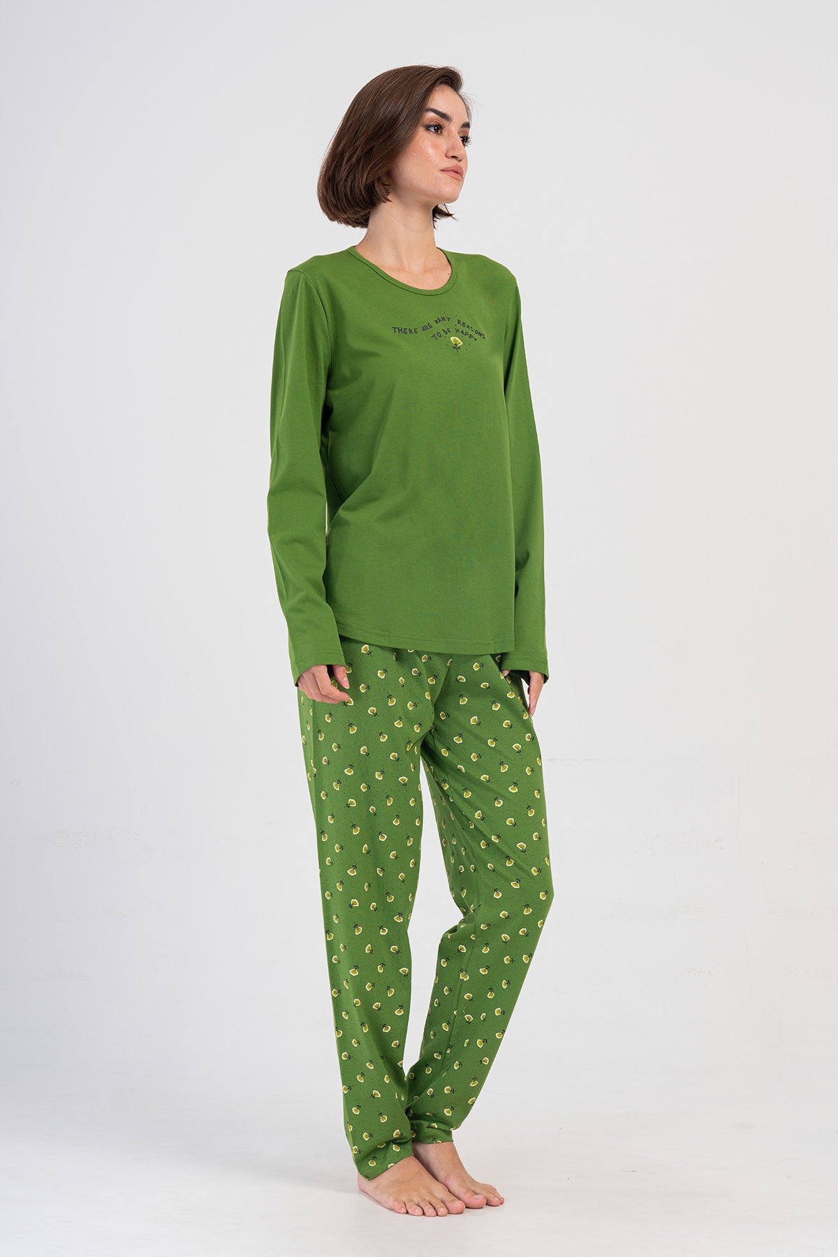 KADIN P.SUPREM XXL O YAKA UZUN KOL ETEGI OVAL PIJAMA TAKIM 405011
