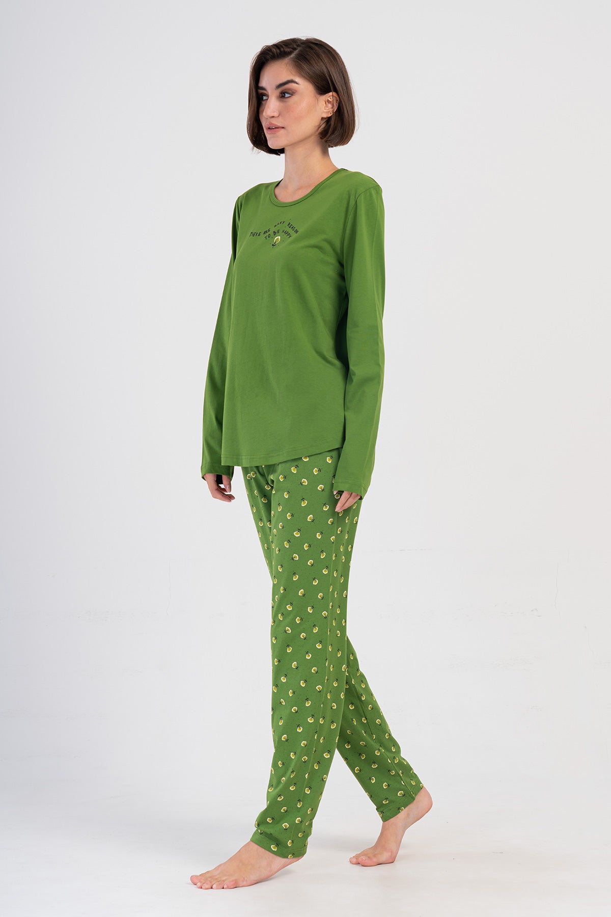 KADIN P.SUPREM XXL O YAKA UZUN KOL ETEGI OVAL PIJAMA TAKIM 405011