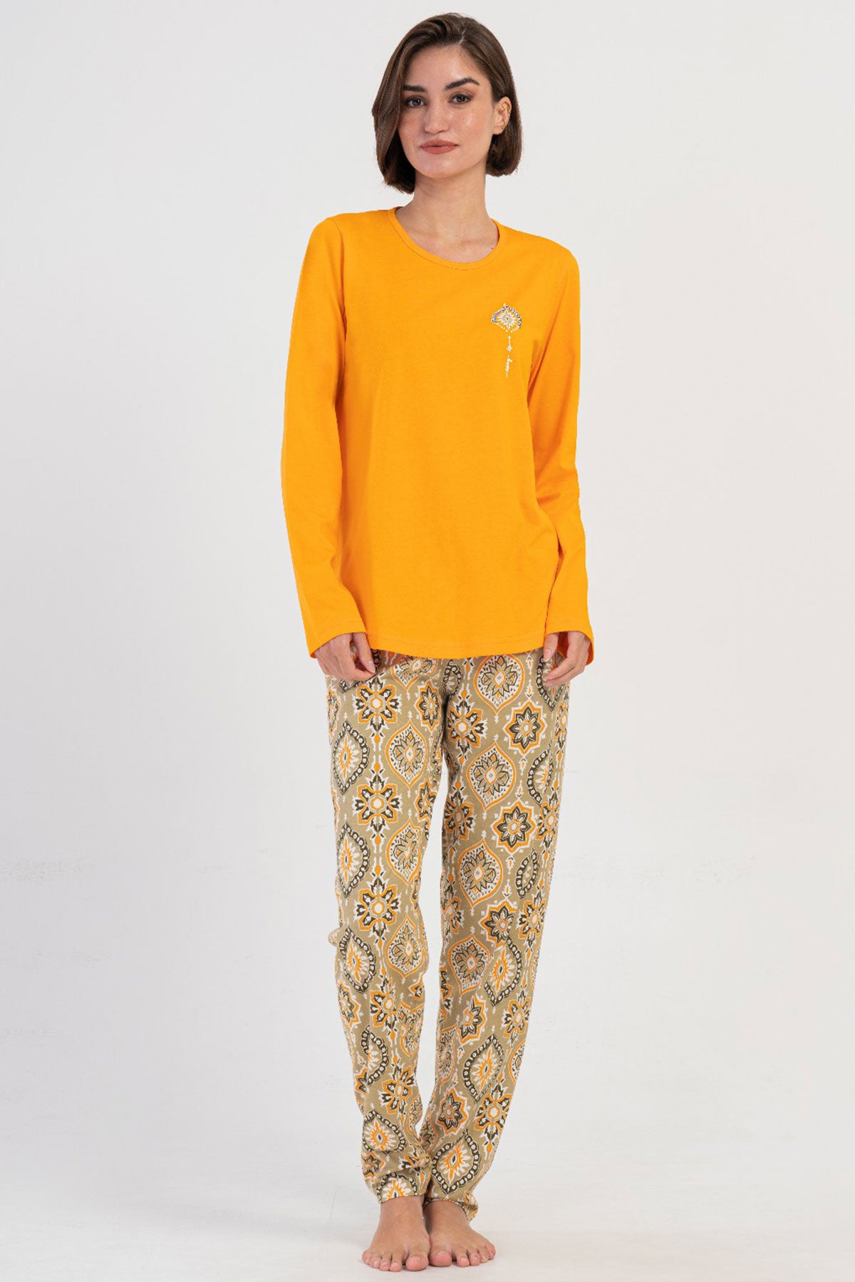 KADIN P.SUPREM XXL O YAKA UZUN KOL ETEGI OVAL PIJAMA TAKIM 405178