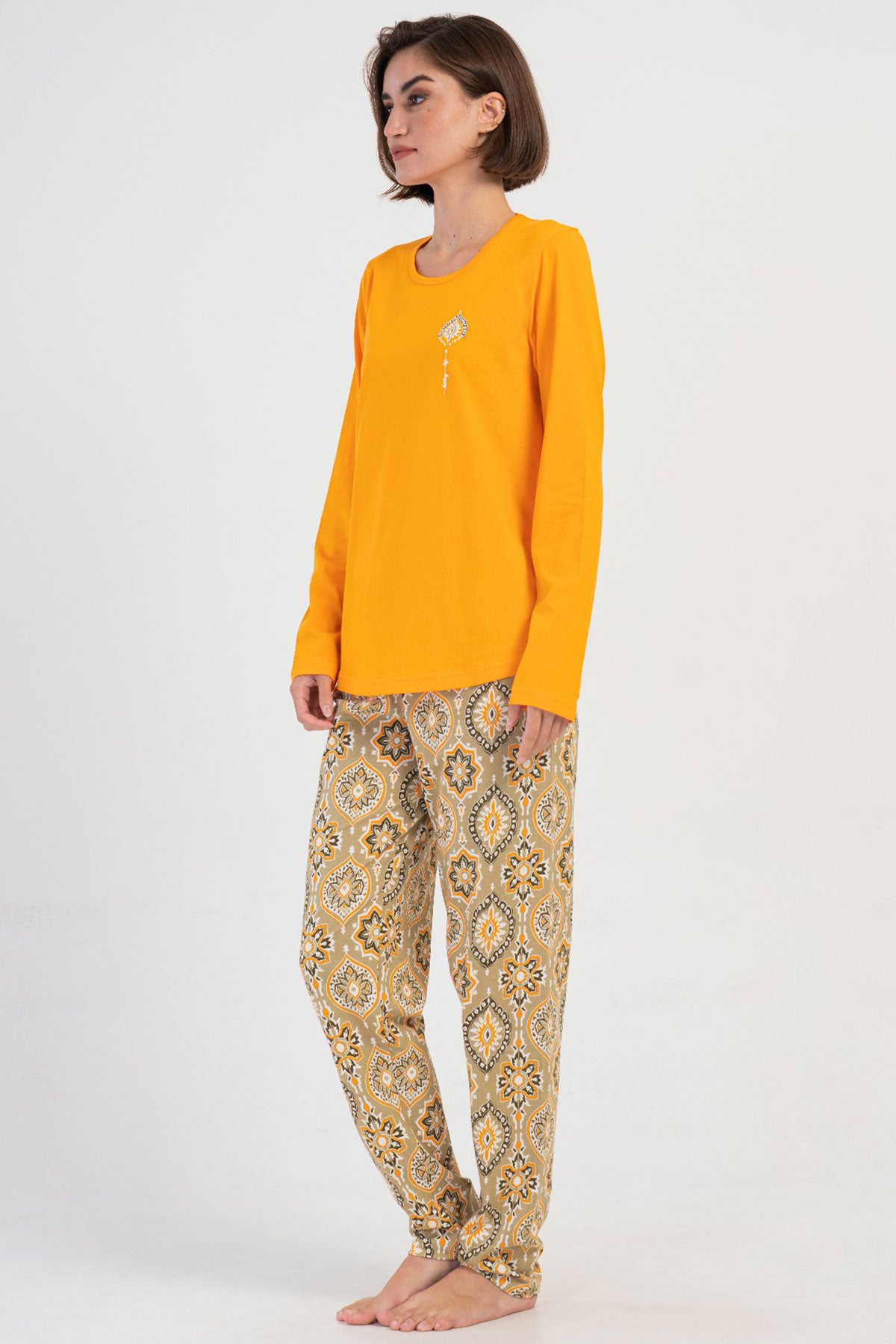 KADIN P.SUPREM XXL O YAKA UZUN KOL ETEGI OVAL PIJAMA TAKIM