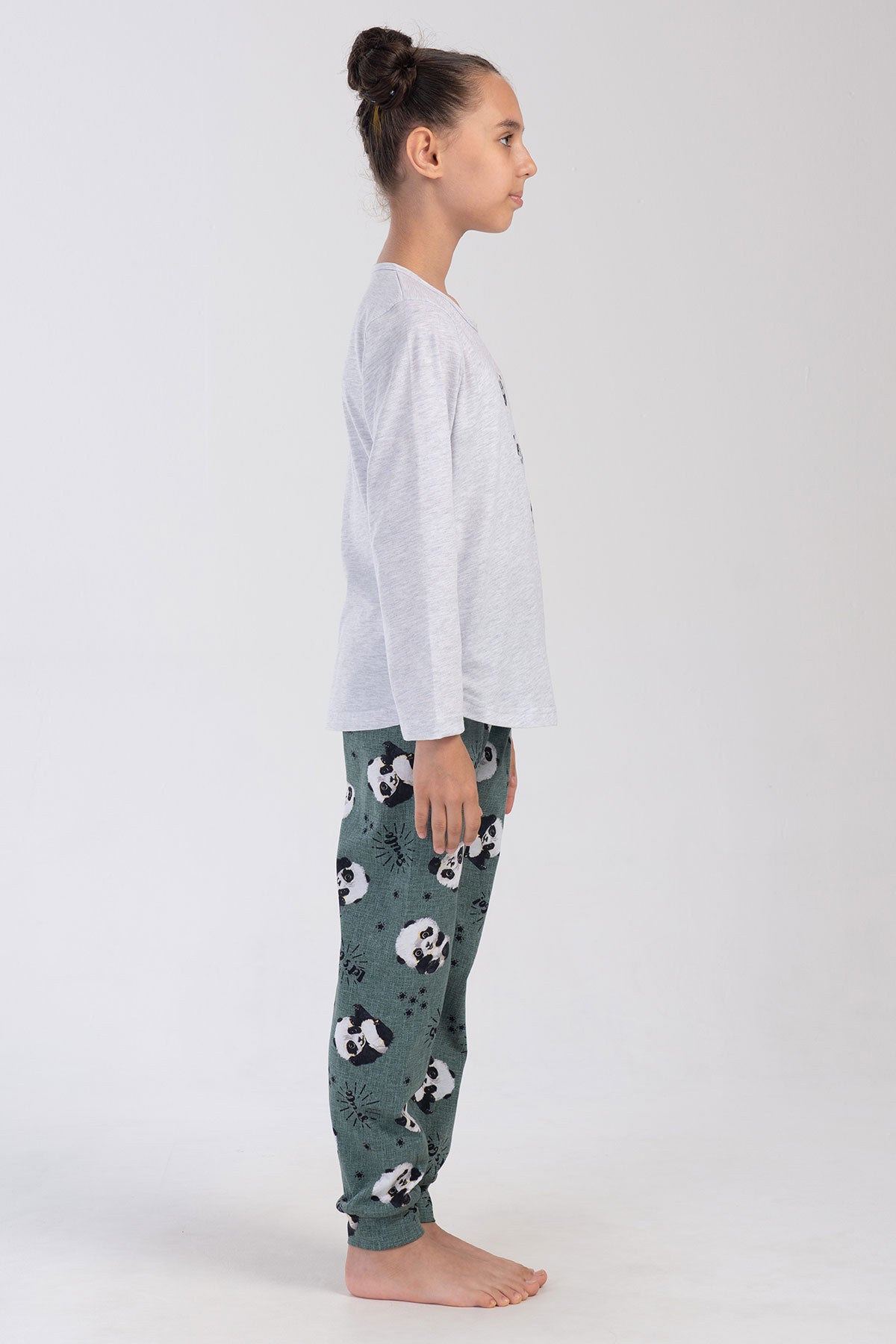 KIZ COCUK P.SUPREM O YAKA UZUN KOL ETEGI OVAL MANSETLI PIJAMA TAKIM(7-8/13-14)