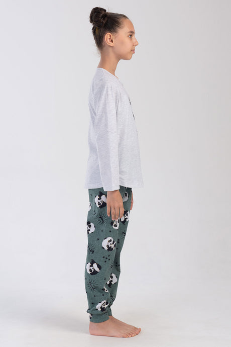 KIZ COCUK P.SUPREM O YAKA UZUN KOL ETEGI OVAL MANSETLI PIJAMA TAKIM(7-8/13-14)