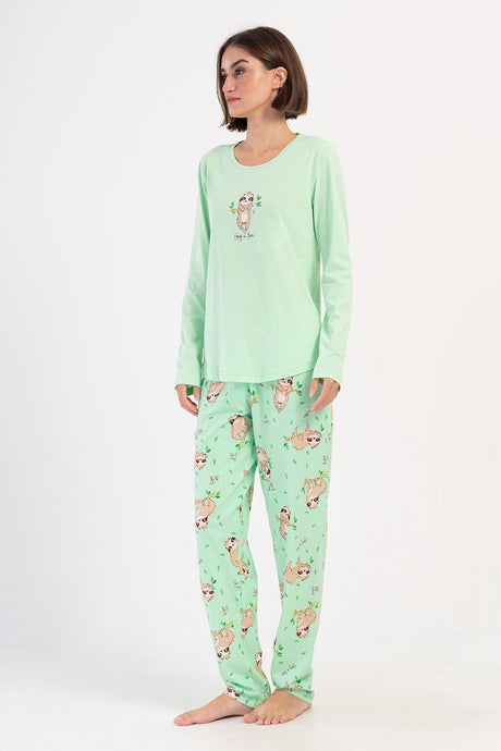 KADIN P.SUPREM O YAKA UZUN KOL ETEGI OVAL PIJAMA TAKIM 405231