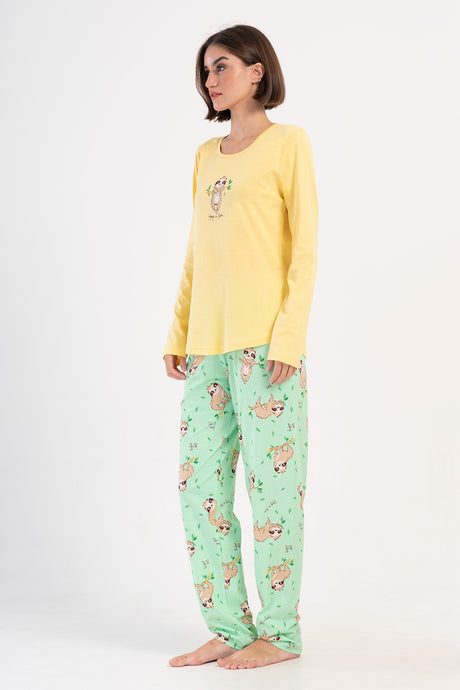 KADIN P.SUPREM O YAKA UZUN KOL ETEGI OVAL PIJAMA TAKIM 405231