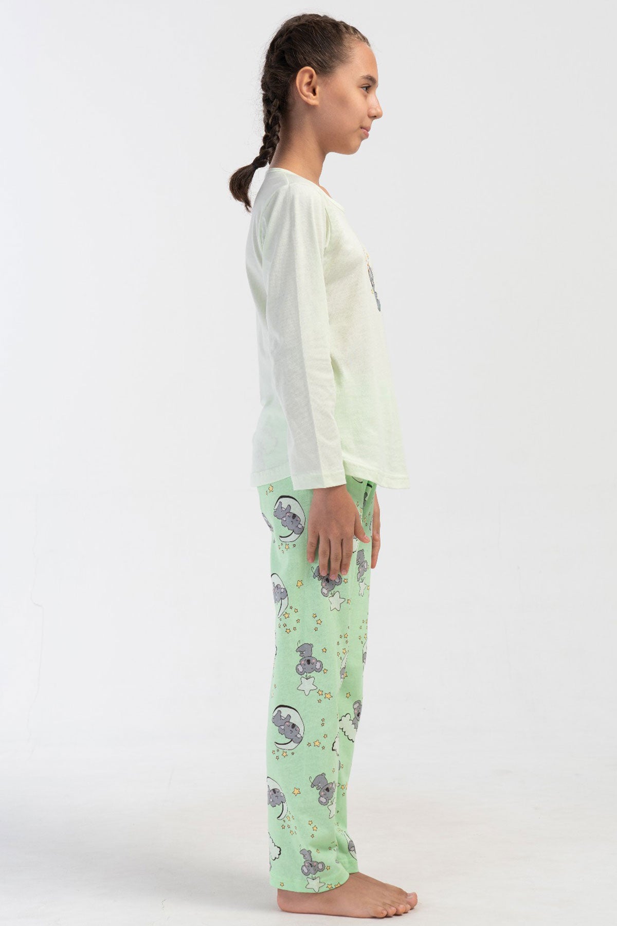 KIZ COCUK P.SUPREM O YAKA UZUN KOL ETEGI OVAL PIJAMA TAKIM(9-10/15-16)