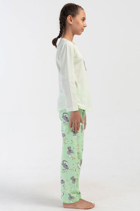 KIZ COCUK P.SUPREM O YAKA UZUN KOL ETEGI OVAL PIJAMA TAKIM(9-10/15-16)