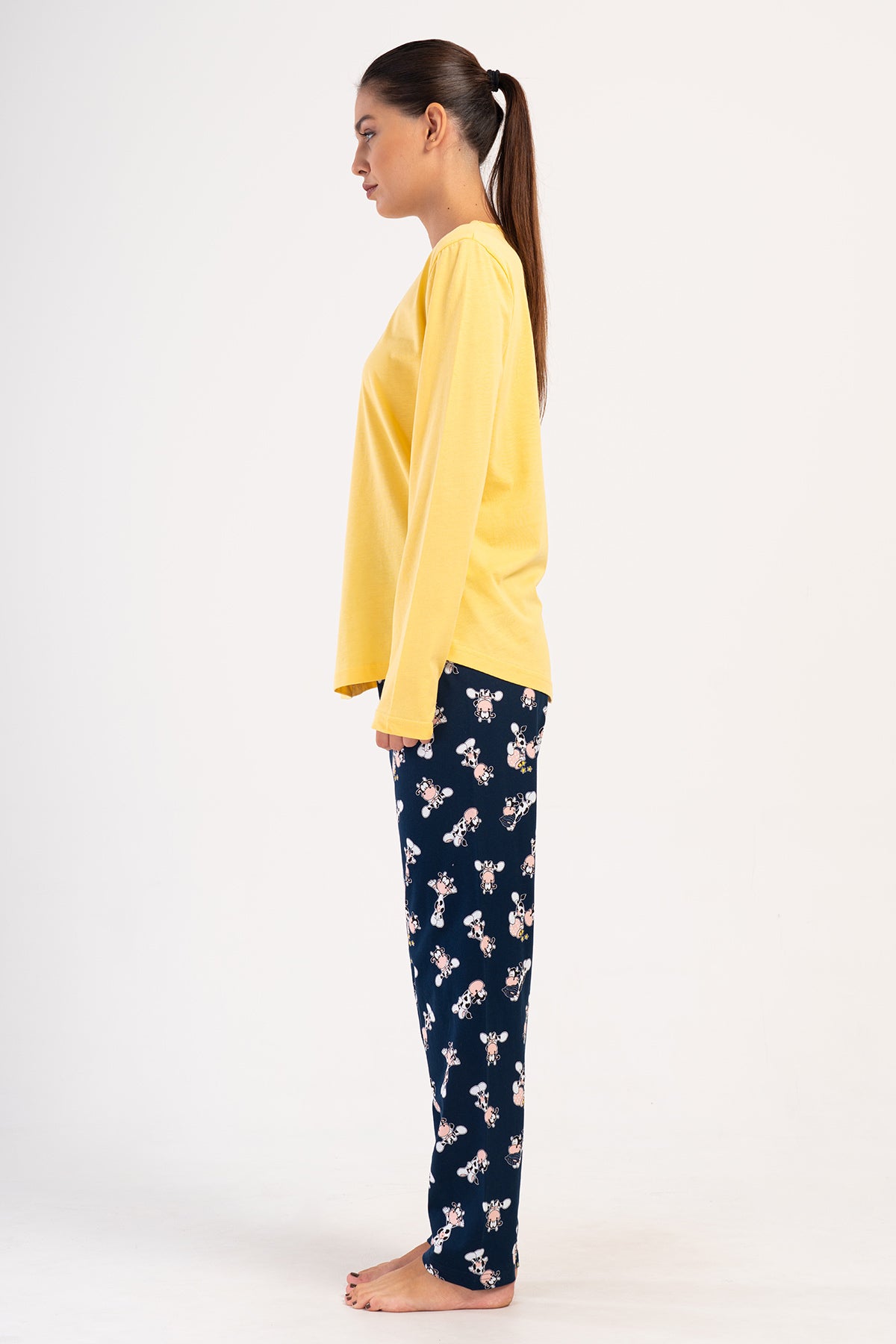 KADIN P.SUPREM O YAKA UZUN KOL ETEGI OVAL PIJAMA TAKIM 405236
