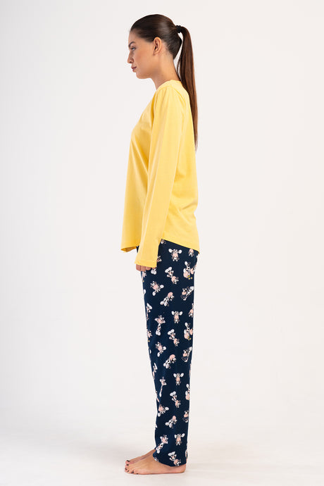 KADIN P.SUPREM O YAKA UZUN KOL ETEGI OVAL PIJAMA TAKIM 405236