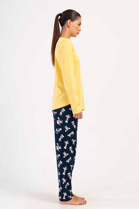 KADIN P.SUPREM O YAKA UZUN KOL ETEGI OVAL PIJAMA TAKIM 405236
