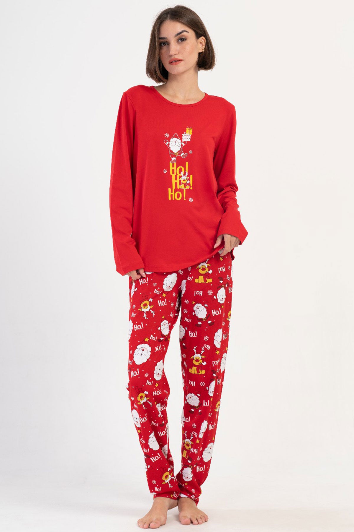 KADIN P.SUPREM XXL O YAKA UZUN KOL ETEGI OVAL PIJAMA TAKIM 405318